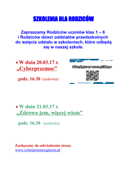 SZKOLENIA DLA RODZIC&Oacute;W