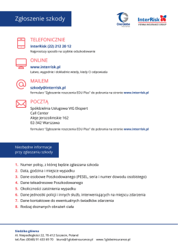 Zgłoszenie szkody - One Globe insurance