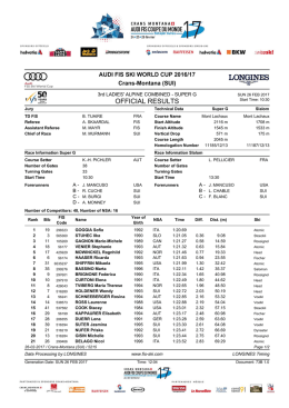 Official Results Run 1