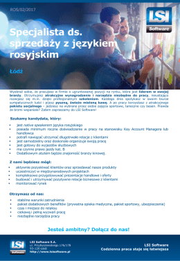 HR Ogłoszenie - LSI Software SA