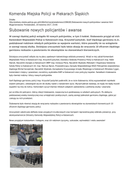 Komenda Miejska Policji w Piekarach Śląskich Ślubowanie nowych