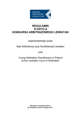 regulamin kal 2017 - Sąd arbitrażowy LEWIATAN
