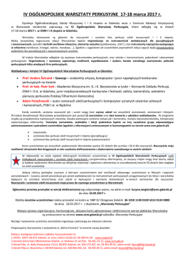 IV OG&Oacute;LNOPOLSKIE WARSZTATY PERKUSYJNE