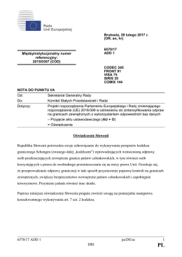 6570/17 ADD 1 pa/DS/as 1 DRI Oświadczenie Słowenii Republika