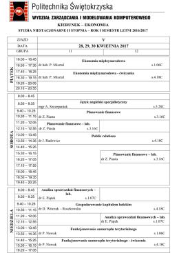 KIERUNEK – ZARZĄDZANIE I INŻYNIERIA PRODUKCJI