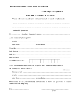Wniosek odopisanie do spisu wyborc&oacute;w