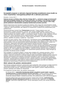Europejski program w zakresie migracji Komisja
