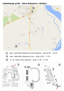 Lokalizacja pr&oacute;b - G&oacute;ra Kalwaria i okolice