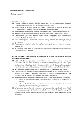 1 Podkarpacka Platforma Antyplagiatowa Polityka prywatności 1