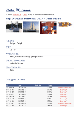 Rejs po Morzu Bałtyckim 2017