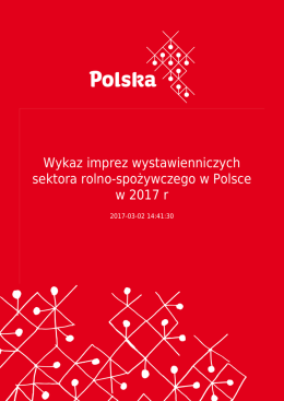 Wykaz imprez wystawienniczych sektora rolno