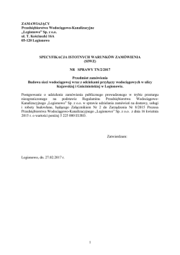 ZAMAWIAJĄCY Przedsiębiorstwo Wodociągowo
