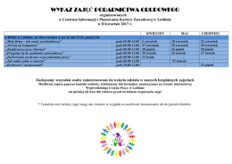 Harmonogram zajęć poradnictwa grupowego w II kwartale 2017