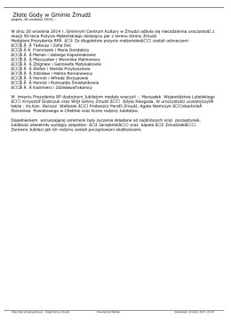 Złote Gody w Gminie mudź