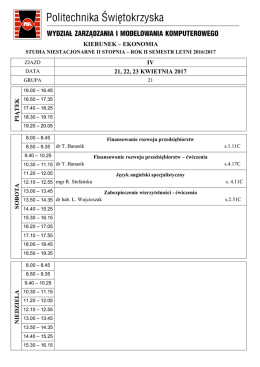 KIERUNEK – ZARZĄDZANIE I INŻYNIERIA PRODUKCJI