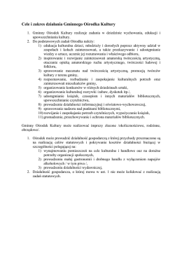 Cele i zakres działania Gminnego Ośrodka Kultury