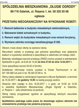 SP&Oacute;ŁDZIELNIA MIESZKANIOWA &bdquo;DŁUGIE OGRODY&rdquo;