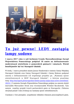 To już pewne! LEDY zastąpią lampy sodowe