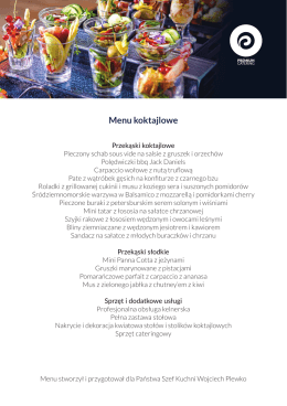 Menu koktajlowe - Premium Catering