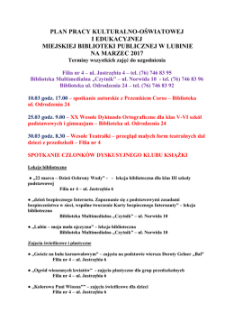 plan pracy kulturalno-oświatowej