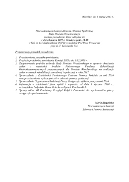 ZAPROSZENIE - KOMISJA ZDROWIA I POM. SPOŁ.