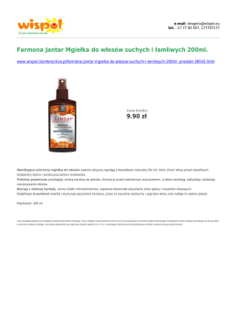 Farmona Jantar Mgiełka do włos&oacute;w suchych i łamliwych