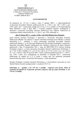 PRZEWODNICZĄCY w Sprawach o Naruszenie Dyscypliny