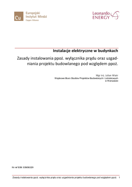 Zasady instalowania ppoz wylacznika pradu - Leonardo