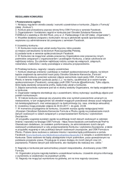 Regulamin konkursu "Zdjęcie z Formulą"