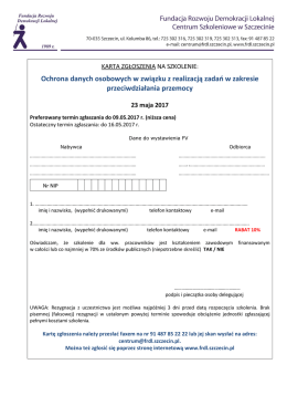 Ochrona danych osobowych w związku z realizacją zadań w