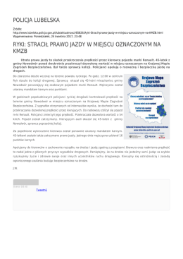 policja lubelska ryki: stracił prawo jazdy w miejscu oznaczonym na