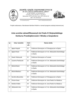 Załącznik 1 - Zespół Szkół Ekonomicznych w Opolu