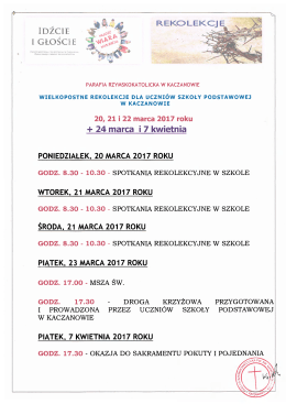 + 24 marca I 7 kwietnia - Parafia św. Marcina w Kaczanowie
