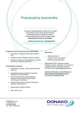 SPECJALISTA ds. SPRZEDAŻY