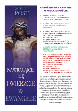 Nabożeństwa PASYJNE 2017 - Franciszkanie Wieliczka