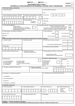 Zgłoszenie oferty pracy - Powiatowy Urząd Pracy Ł&oacute;dź Wsch&oacute;d