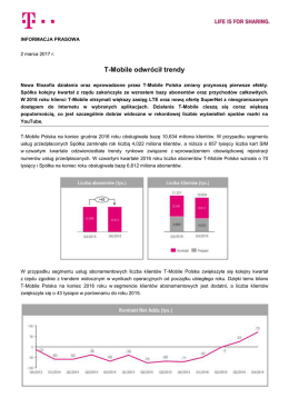 Informacja prasowa o wynikach T-Mobile Polska w 2016 r.