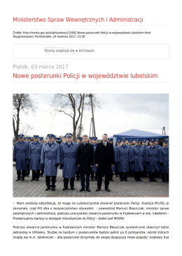 Nowe posterunki Policji w województwie lubelskim