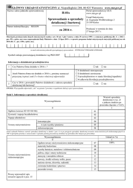 Sprawozdanie o sprzedaży detalicznej i hurtowej