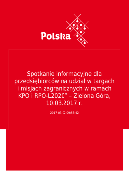 Spotkanie informacyjne dla przedsiębiorców na udział w