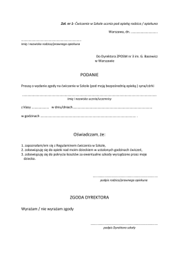 Zał.1 do regulaminu ćwiczeniówek