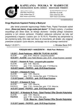 + Porządek mszy i nabożeństw Wielki Post i Wielkanoc + (kliknij tutaj)