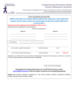 Wyb&oacute;r oferent&oacute;w do realizacji zadania publicznego związanej z