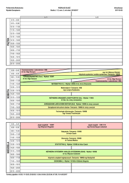 Rozkład: L 1 Z sem. 2 - Politechnika Białostocka
