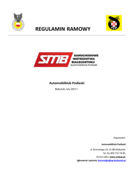 regulamin ramowy - Samochodowe Mistrzostwa Białegostoku