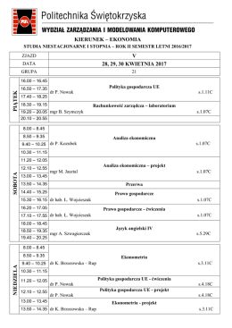 KIERUNEK – ZARZĄDZANIE I INŻYNIERIA PRODUKCJI