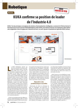 KuKa confirme sa position de leader de l`Industrie 4.0