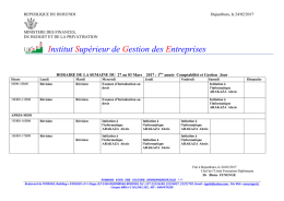 telecharger HORAIRE DE LA SEMAINE DU 27 au 03 Mars
