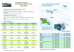 Planning prévisionnel* de