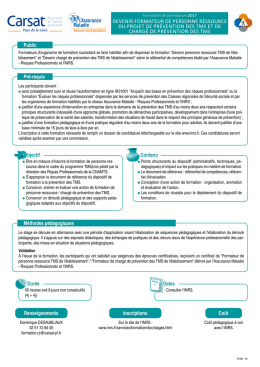 DEVENIR FORMATEUR DE PERSONNE RESSOURCE DU